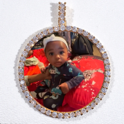 LARGE 3D CIRCLE CUSTOM PICTURE PENDANT