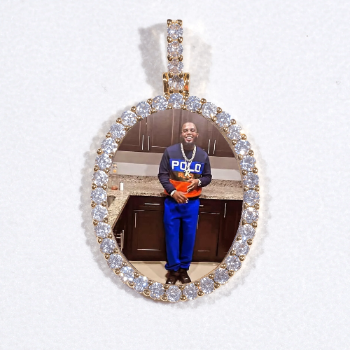 3D Oval Custom Picture Pendant