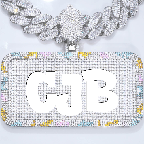 CUSTOM LETTER NECKLACE 3D COLORFUL SQUARE