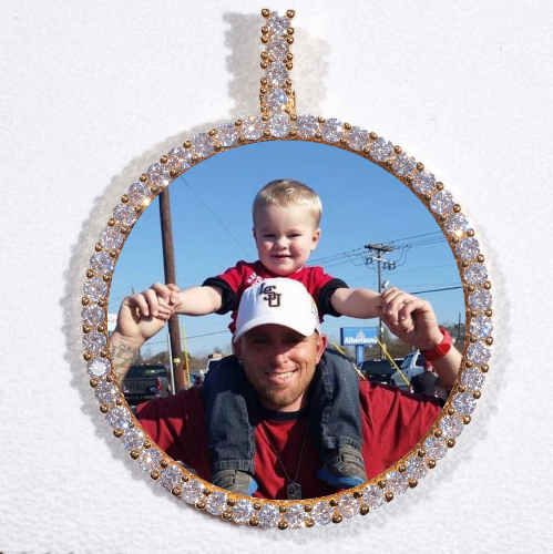 LARGE 3D CIRCLE CUSTOM PICTURE PENDANT