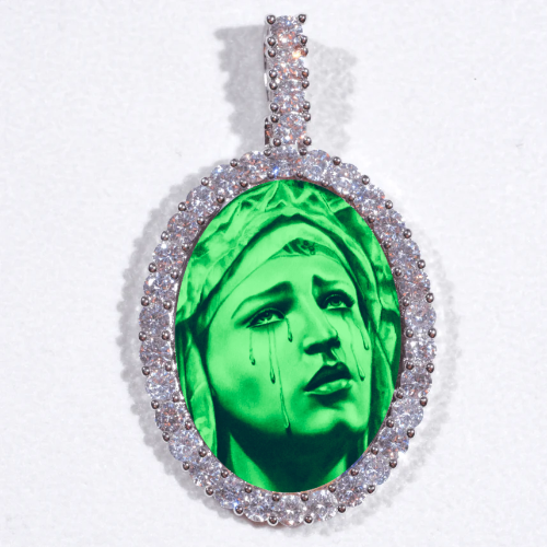 Large 3D Oval Custom Picture Pendant
