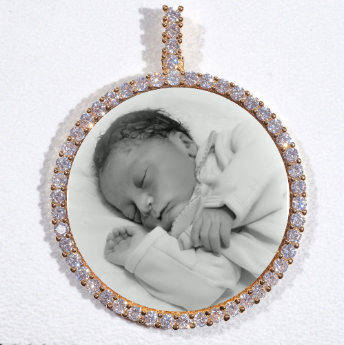 LARGE 3D CIRCLE CUSTOM PICTURE PENDANT