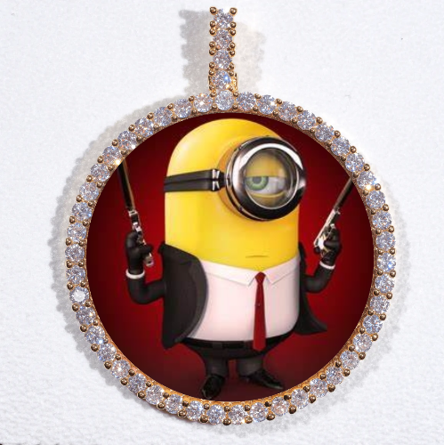 LARGE 3D CIRCLE CUSTOM PICTURE PENDANT