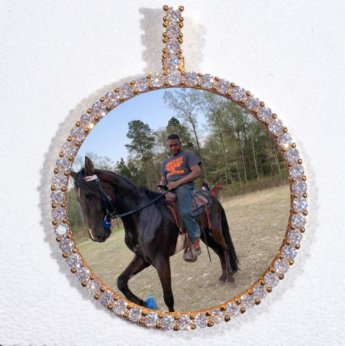 LARGE 3D CIRCLE CUSTOM PICTURE PENDANT