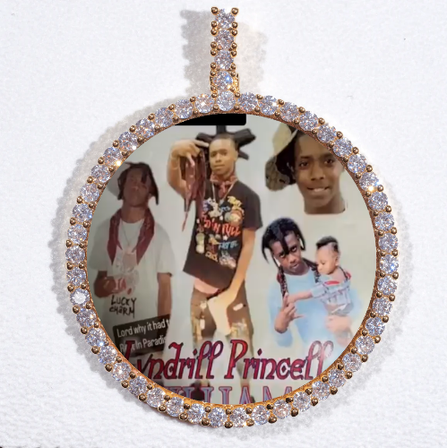 LARGE 3D CIRCLE CUSTOM PICTURE PENDANT
