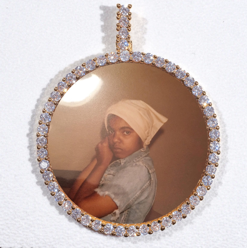 LARGE 3D CIRCLE CUSTOM PICTURE PENDANT