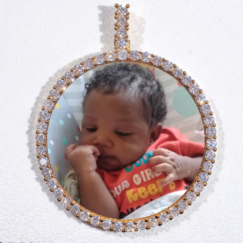 LARGE 3D CIRCLE CUSTOM PICTURE PENDANT