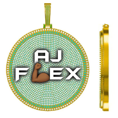 CUSTOM LETTER NECKLACE 3D BIG DISC