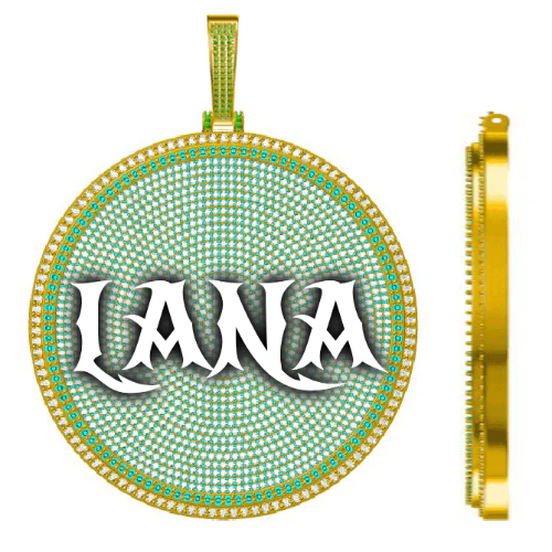 CUSTOM LETTER NECKLACE 3D BIG DISC