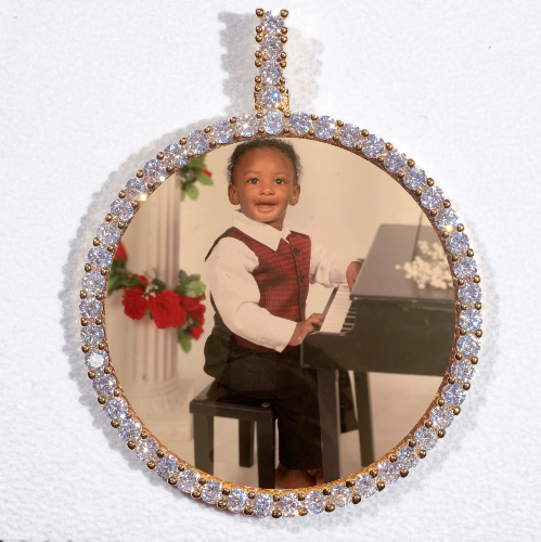 LARGE 3D CIRCLE CUSTOM PICTURE PENDANT