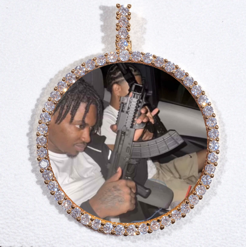LARGE 3D CIRCLE CUSTOM PICTURE PENDANT