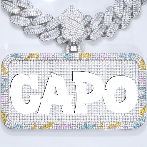 CUSTOM LETTER NECKLACE 3D COLORFUL SQUARE