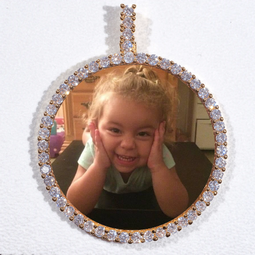 LARGE 3D CIRCLE CUSTOM PICTURE PENDANT