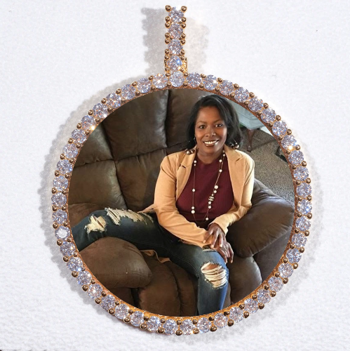 LARGE 3D CIRCLE CUSTOM PICTURE PENDANT