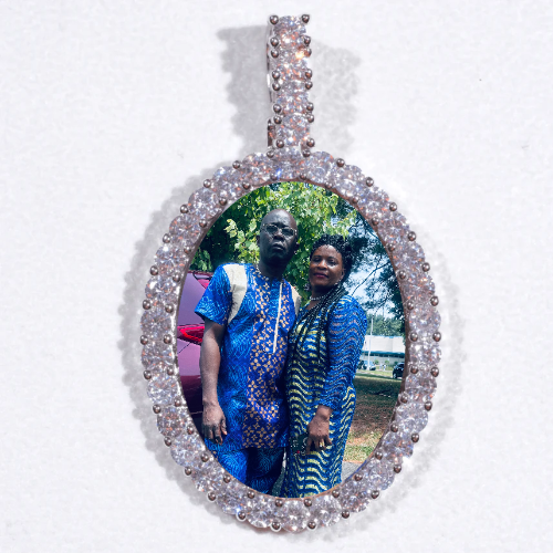 Large 3D Oval Custom Picture Pendant