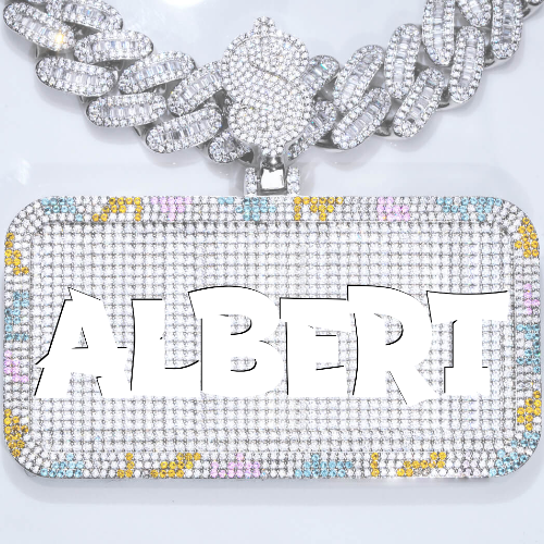 CUSTOM LETTER NECKLACE 3D COLORFUL SQUARE