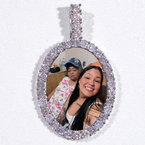 Large 3D Oval Custom Picture Pendant