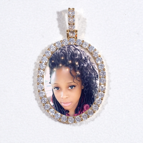 3D Oval Custom Picture Pendant
