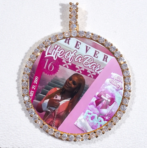 LARGE 3D CIRCLE CUSTOM PICTURE PENDANT