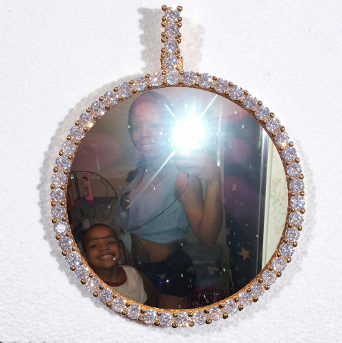 LARGE 3D CIRCLE CUSTOM PICTURE PENDANT