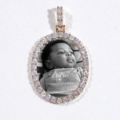3D Oval Custom Picture Pendant