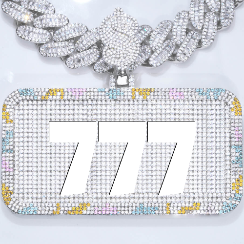 CUSTOM LETTER NECKLACE 3D COLORFUL SQUARE