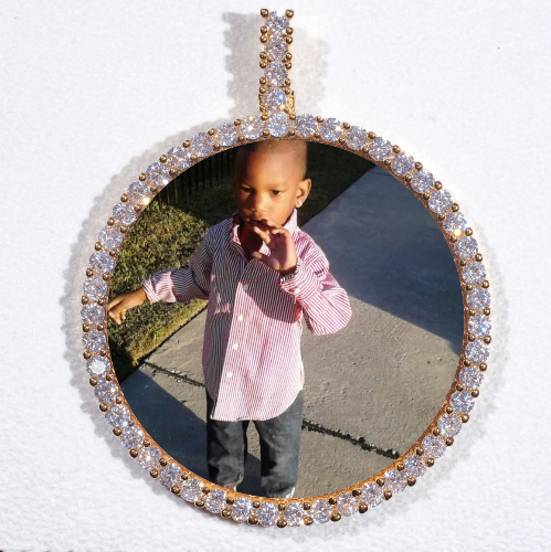 LARGE 3D CIRCLE CUSTOM PICTURE PENDANT
