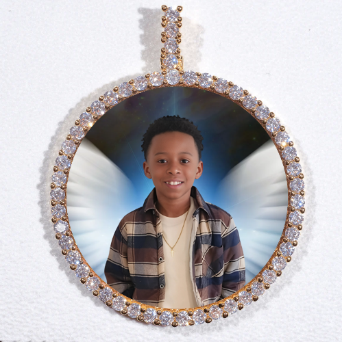 LARGE 3D CIRCLE CUSTOM PICTURE PENDANT