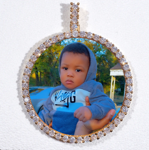 LARGE 3D CIRCLE CUSTOM PICTURE PENDANT