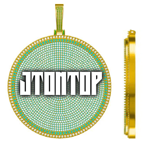 CUSTOM LETTER NECKLACE 3D BIG DISC