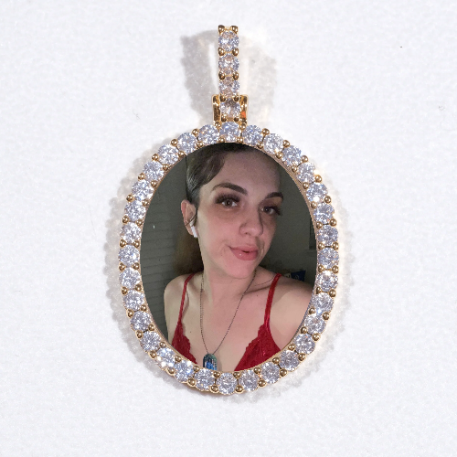3D Oval Custom Picture Pendant
