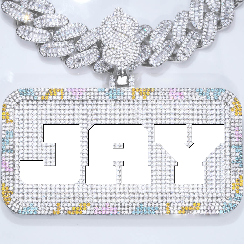 CUSTOM LETTER NECKLACE 3D COLORFUL SQUARE