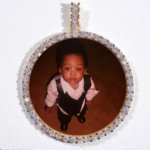 LARGE 3D CIRCLE CUSTOM PICTURE PENDANT