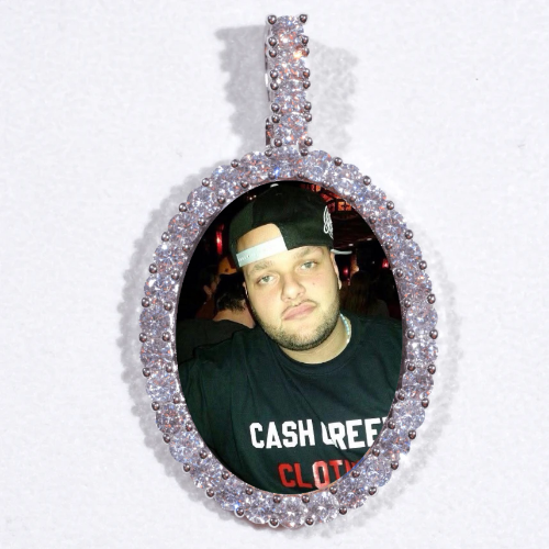 Large 3D Oval Custom Picture Pendant