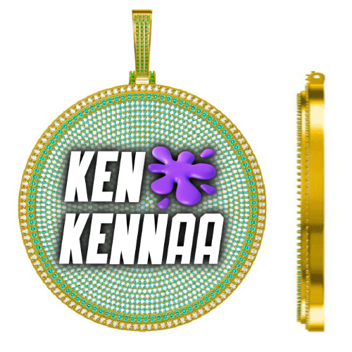 CUSTOM LETTER NECKLACE 3D BIG DISC