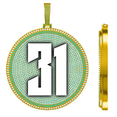 CUSTOM LETTER NECKLACE 3D BIG DISC
