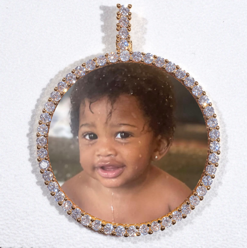 LARGE 3D CIRCLE CUSTOM PICTURE PENDANT