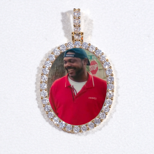 3D Oval Custom Picture Pendant