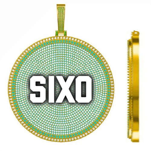 CUSTOM LETTER NECKLACE 3D BIG DISC