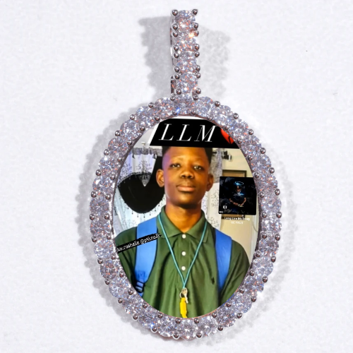 Large 3D Oval Custom Picture Pendant