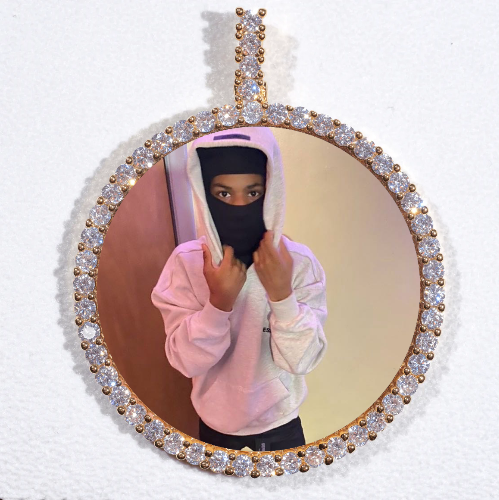 LARGE 3D CIRCLE CUSTOM PICTURE PENDANT