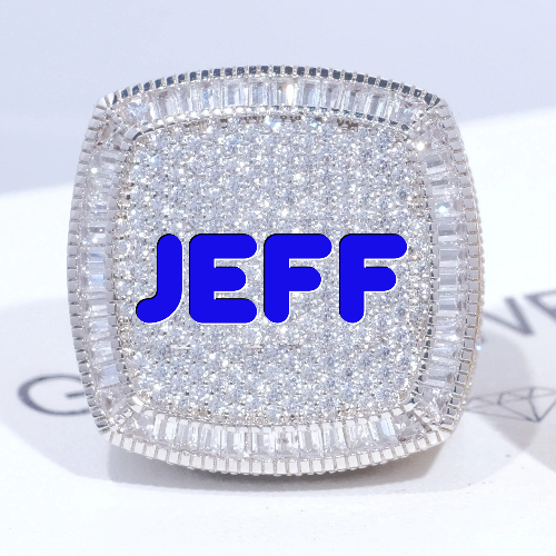 CUSTOM LETTER 3D ICED RING