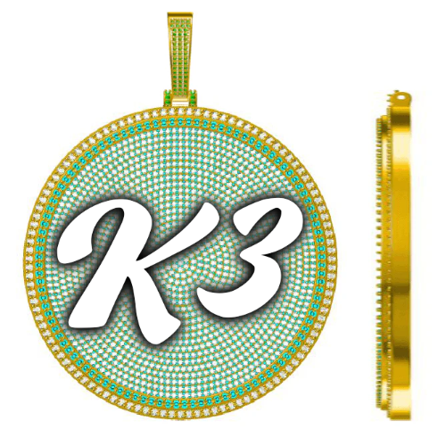 CUSTOM LETTER NECKLACE 3D BIG DISC