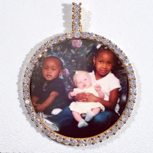 LARGE 3D CIRCLE CUSTOM PICTURE PENDANT