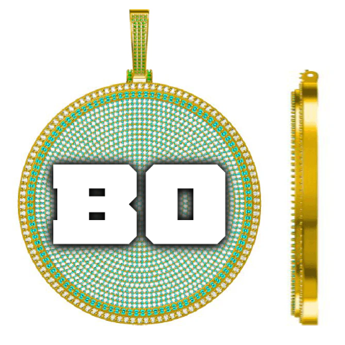 CUSTOM LETTER NECKLACE 3D BIG DISC