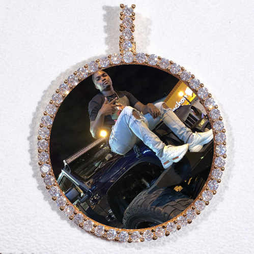 LARGE 3D CIRCLE CUSTOM PICTURE PENDANT