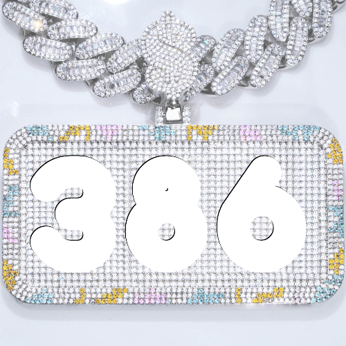CUSTOM LETTER NECKLACE 3D COLORFUL SQUARE