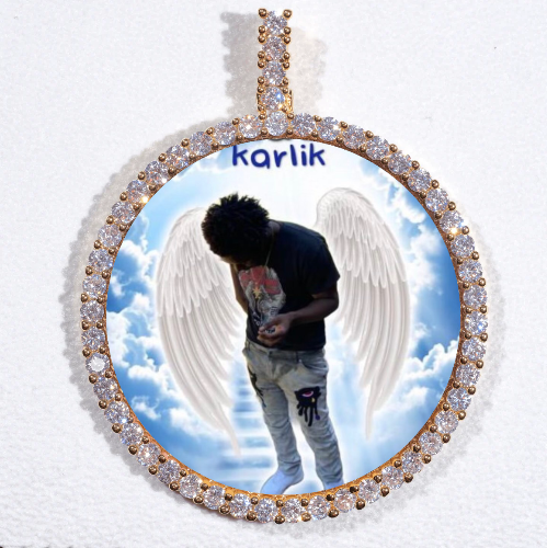 LARGE 3D CIRCLE CUSTOM PICTURE PENDANT
