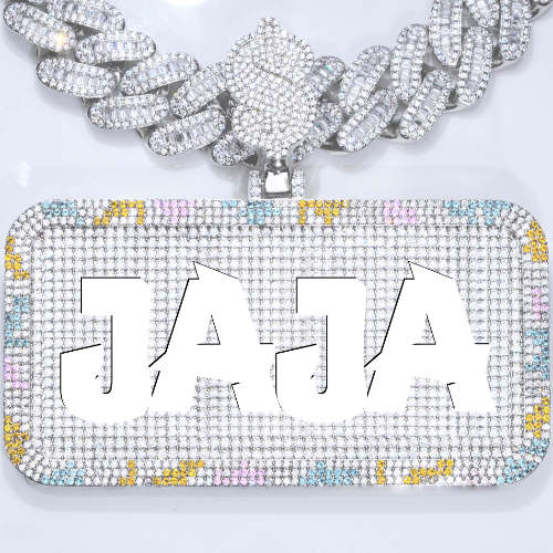 CUSTOM LETTER NECKLACE 3D COLORFUL SQUARE