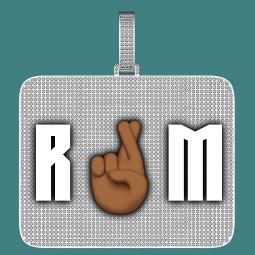CUSTOM LETTER NECKLACE 3D BIG SQUARE